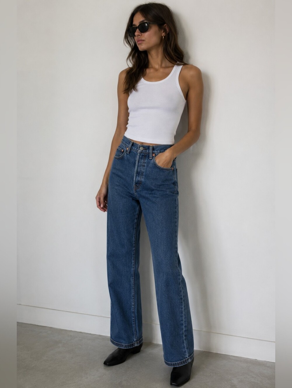 Levi's® Women's Ribcage Straight Ankle Jeans 28W 27L In Jazz Pop (Medium Wash)
